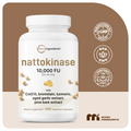 Micro Ingredients Nattokinase 10,000FU | CoQ10, Turmeric & Aged Garlic | 240 Vegetarian Capsules