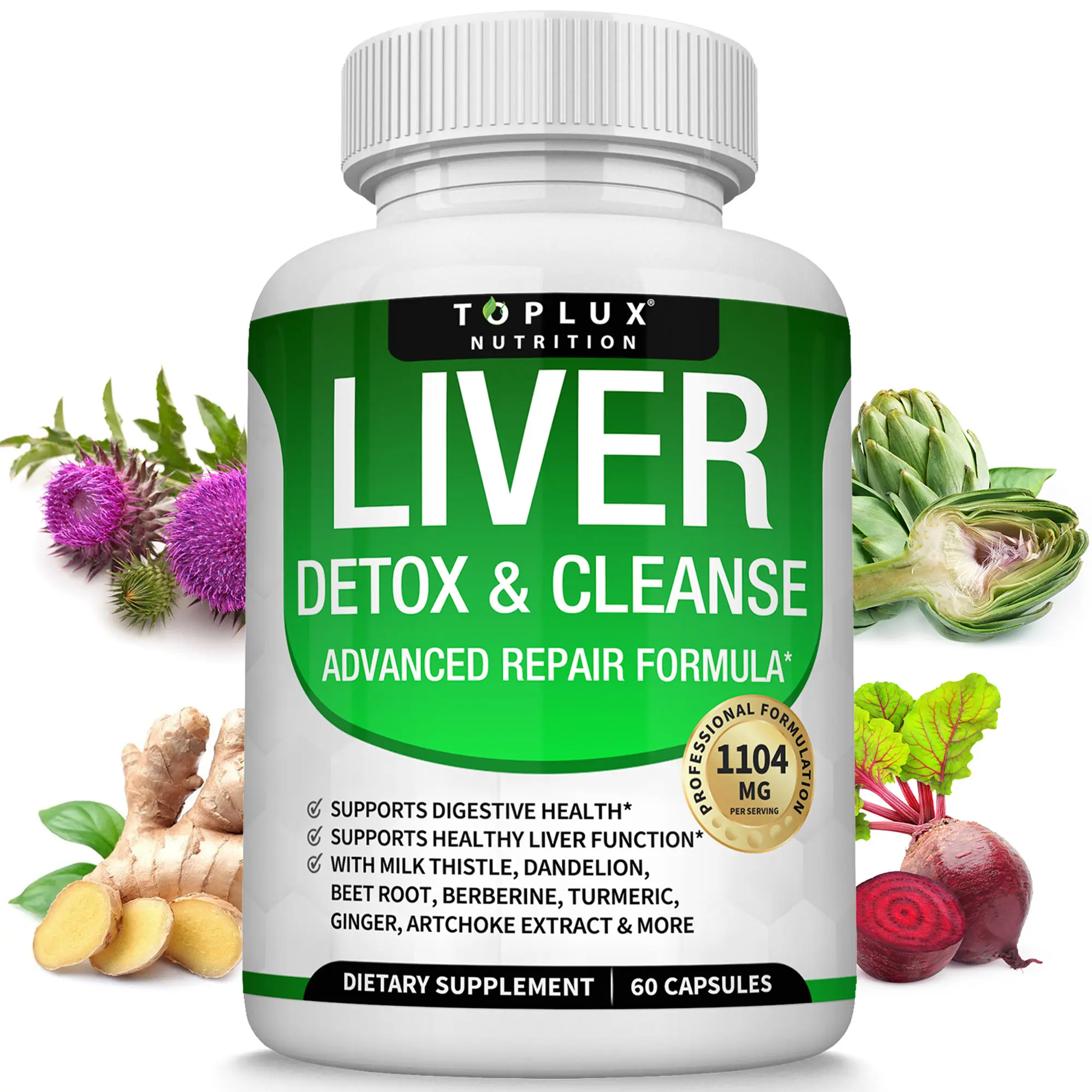 Toplux Liver Cleanse Detox & Repair Supplement | Supports Liver Health, Digestion & Overall Wellness