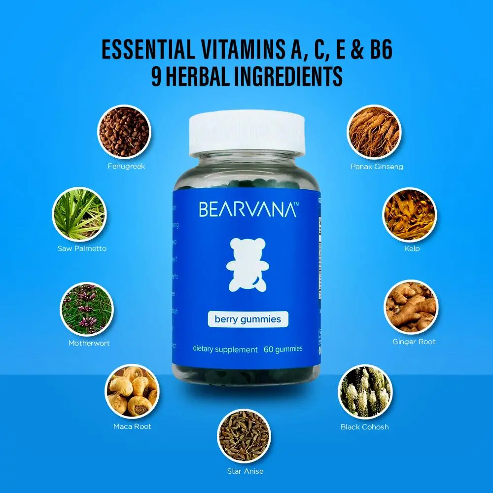 Women's Wellness Gummies – 9 Herbs + Vitamins A, C, E & B6 | 60 Count