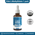 Triquetra Organic Kids Methylfolate + Methyl B12 | Berry Flavor Liquid Drops | Mood, Behavior & Cognition Support