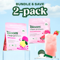 Bloom Nutrition Clear Protein – 2 Pack | Raspberry Lemon & Strawberry Watermelon | Light Refreshing Protein Drink