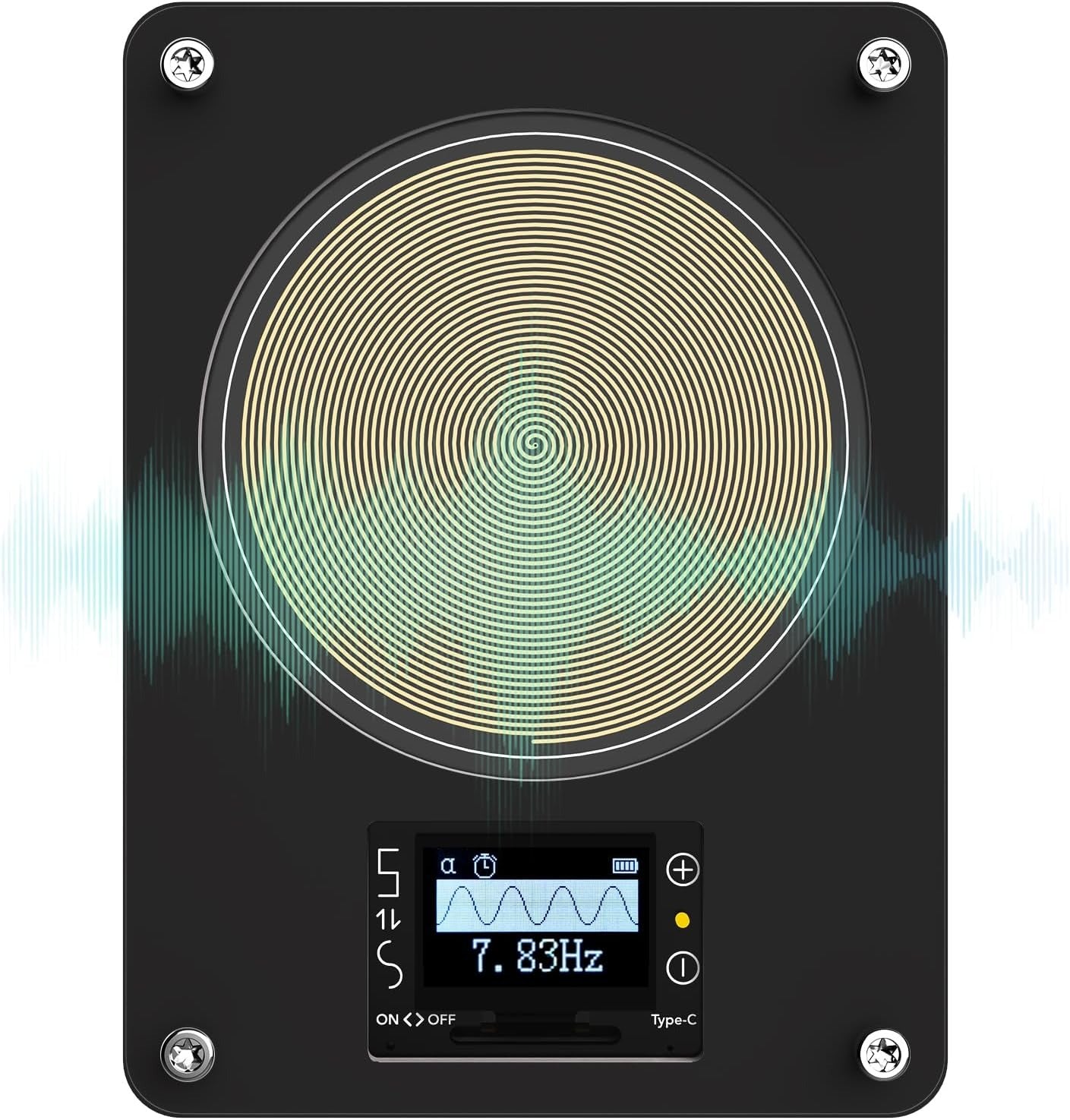 Rechargeable Frequency Generator | Stress Relief & Relaxation Device | Black & White