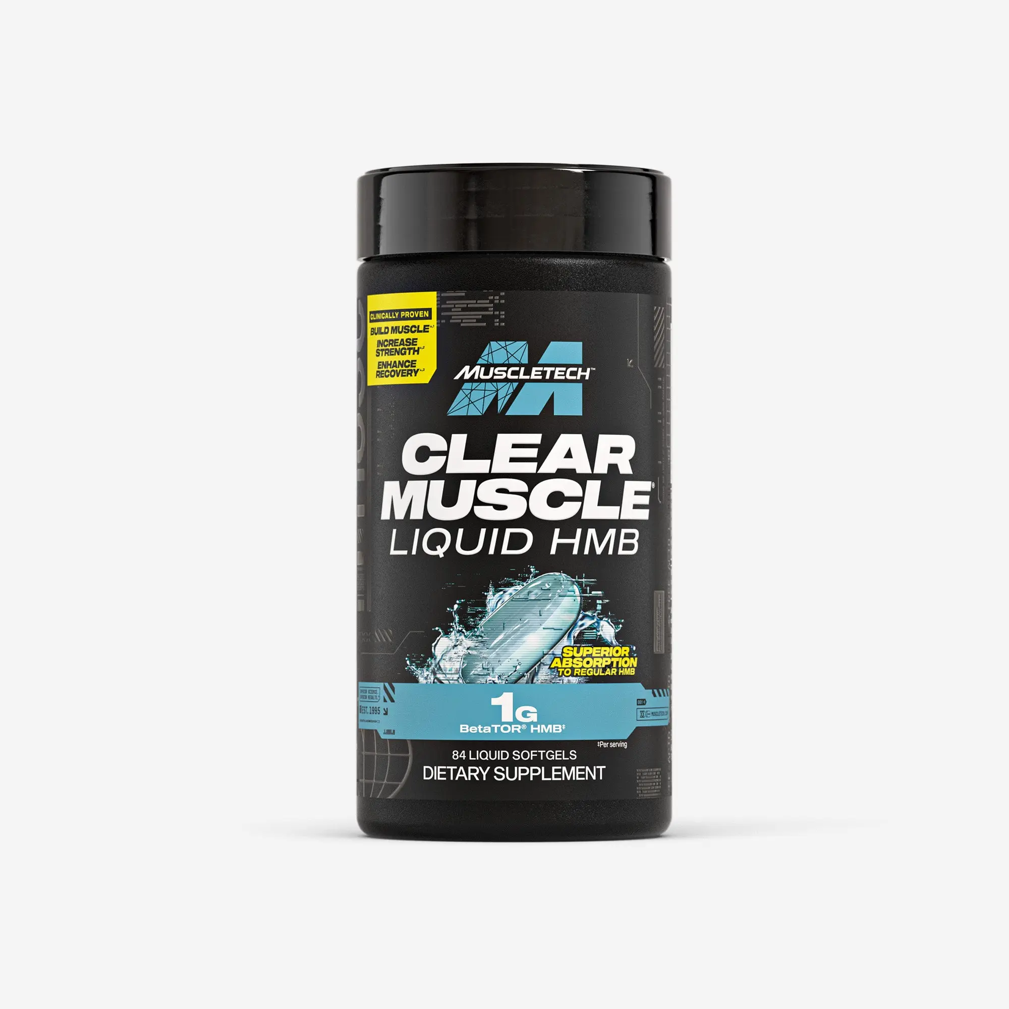 MuscleTech Clear Muscle Liquid HMB 1000mg – Lean Muscle & Recovery Softgels