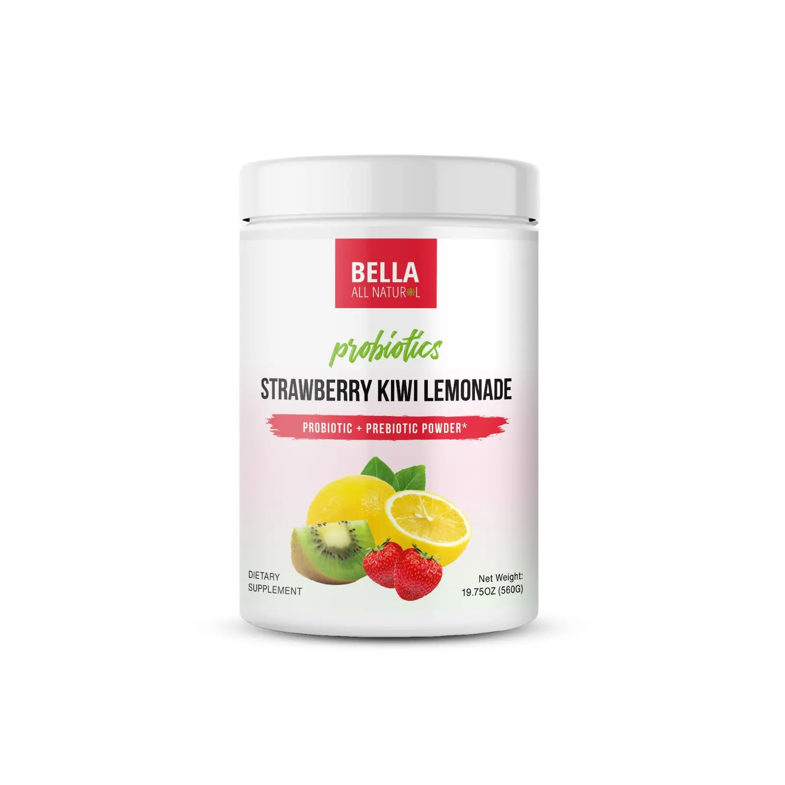 Bella All Natural Probiotic Drink Mix – Strawberry Kiwi Lemonade | Daily Gut Support