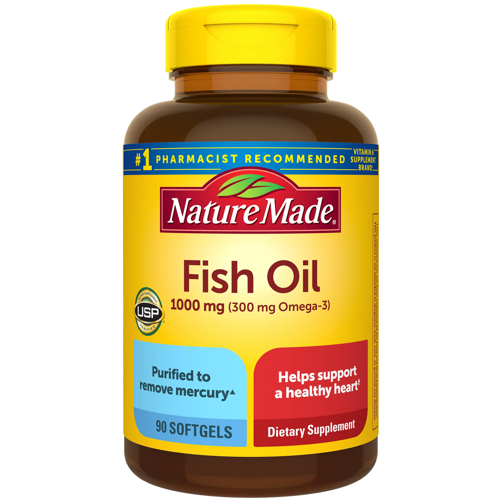 Fish Oil 1000mg Softgels – Omega-3 Heart & Brain Support