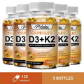 Pslalae Vitamin D3 + K2 Complex | Organic Coconut Oil | Bone, Heart & Immune Support | 120–600 Capsules