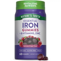 Iron Gummies – with Zinc & B Vitamins | Grape Flavor | 60 Count