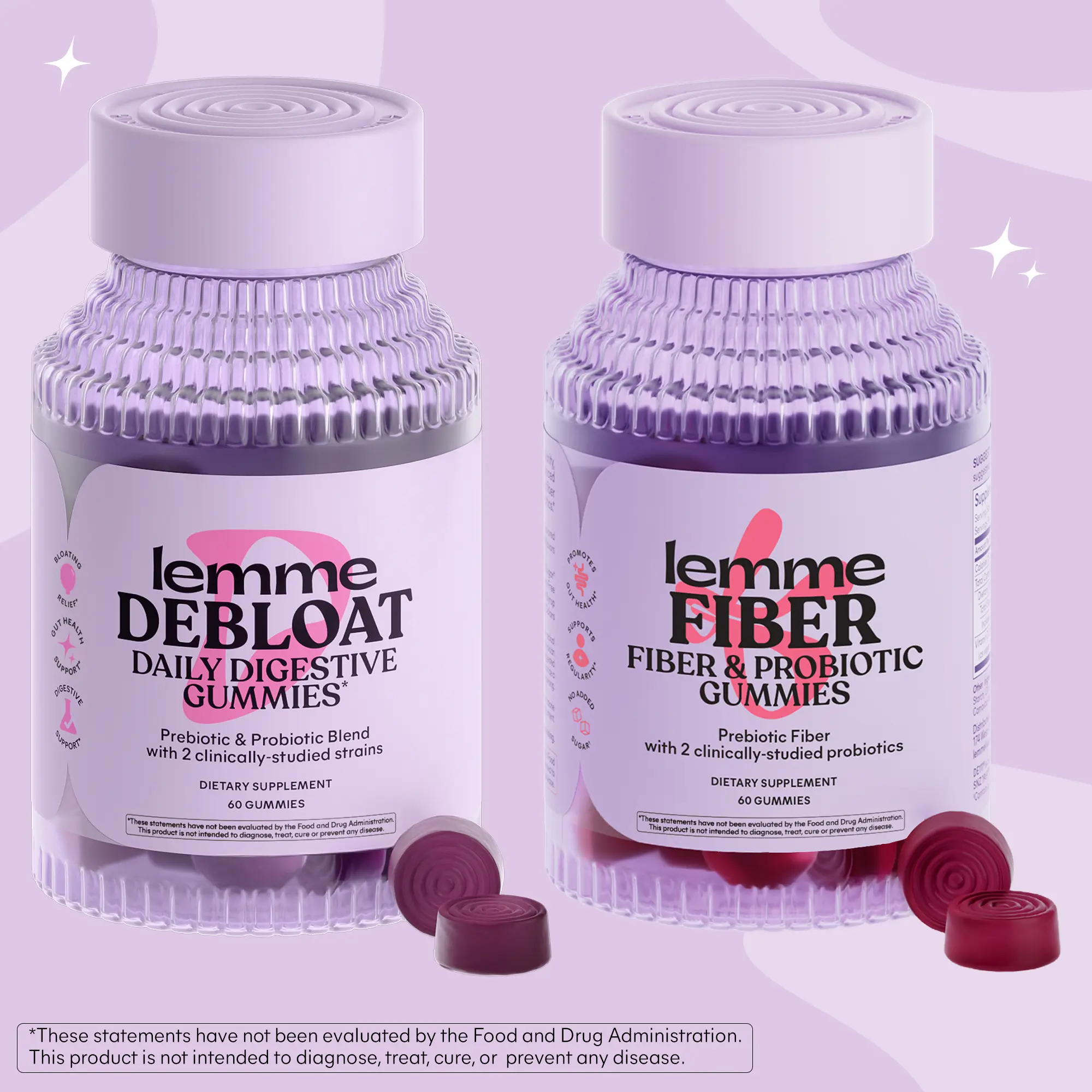 Lemme Daily Digestive Bundle – Fiber + Debloat Gummies for Gut Health