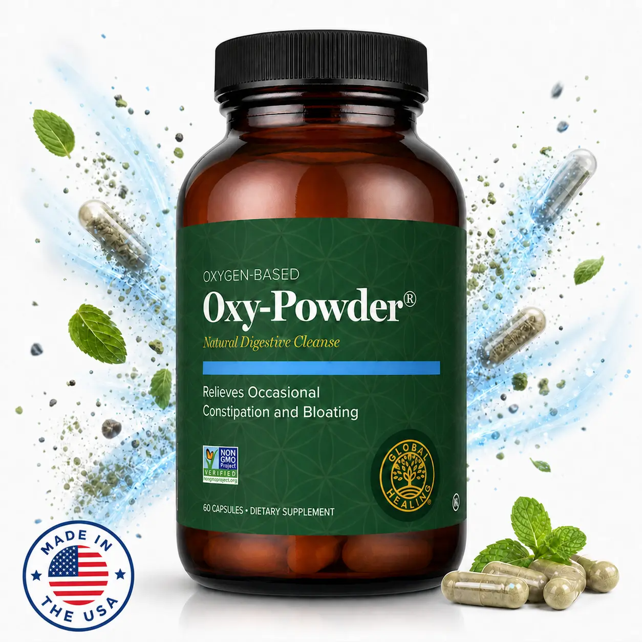 Global Healing Oxy-Powder Colon Cleanse | Oxygen-Based Gut Detox | Relieves Bloating & Constipation