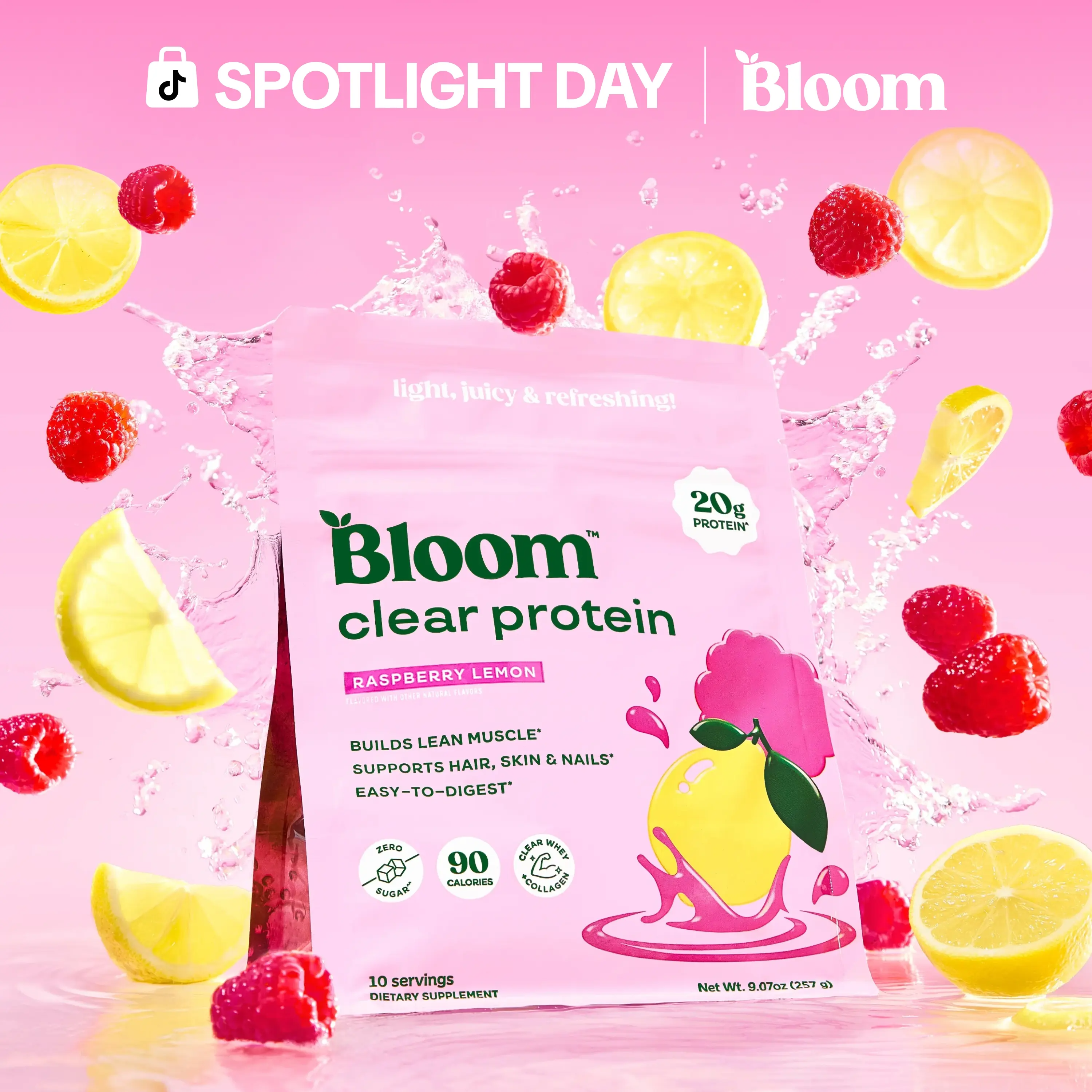 Bloom Nutrition Clear Protein – 2 Pack | Raspberry Lemon & Strawberry Watermelon | Light Refreshing Protein Drink
