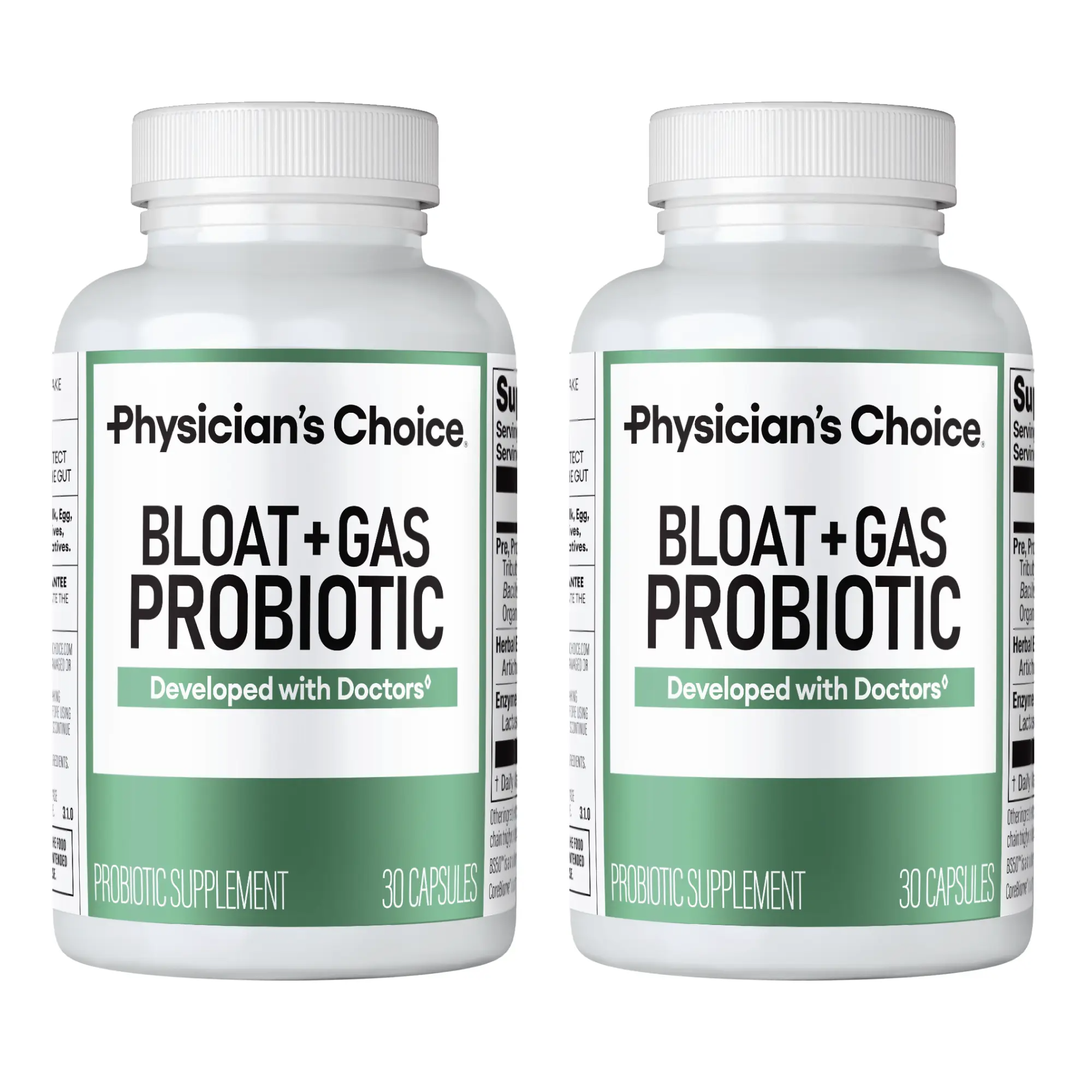 Physician's Choice Bloat & Gas Probiotic | Lactase, Digestive Enzymes, Prebiotics & Postbiotics | Daily Gut Support