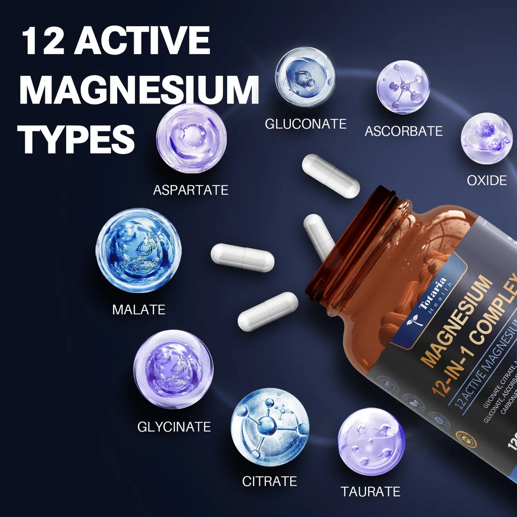 Totaria Magnesium 12-in-1 Complex 700mg – Muscle, Heart, Nerve & Bone Support