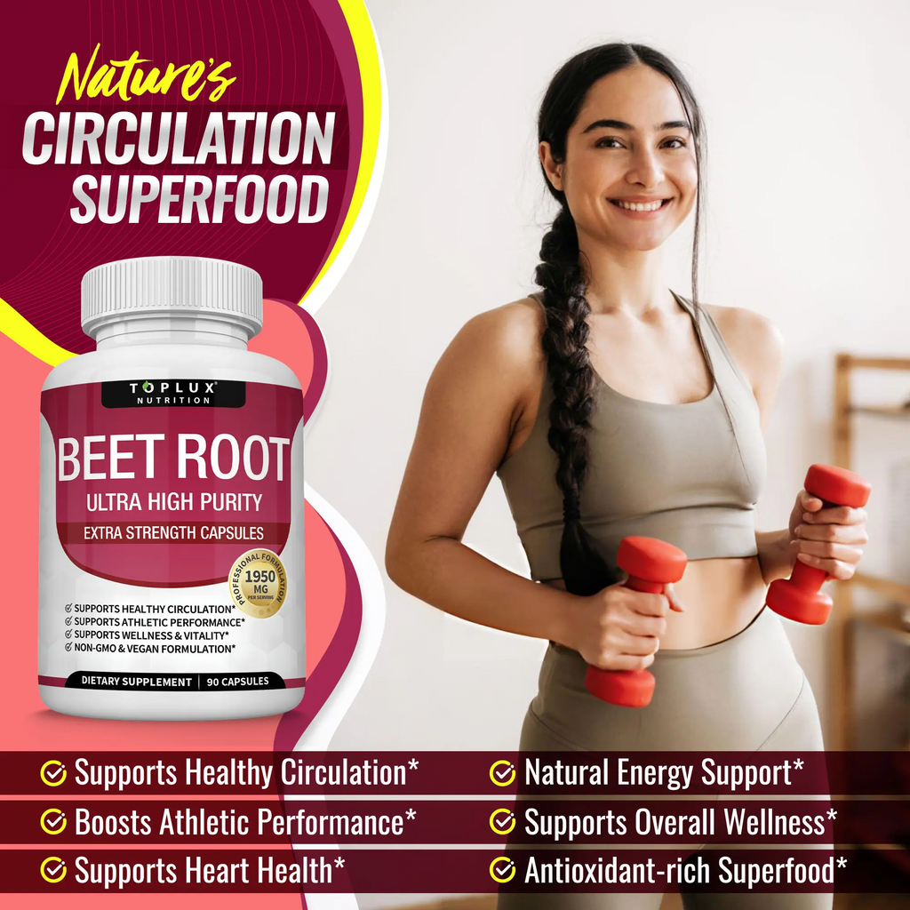 Organic Beet Root Capsules – Supports Blood Flow, Circulation & Energy