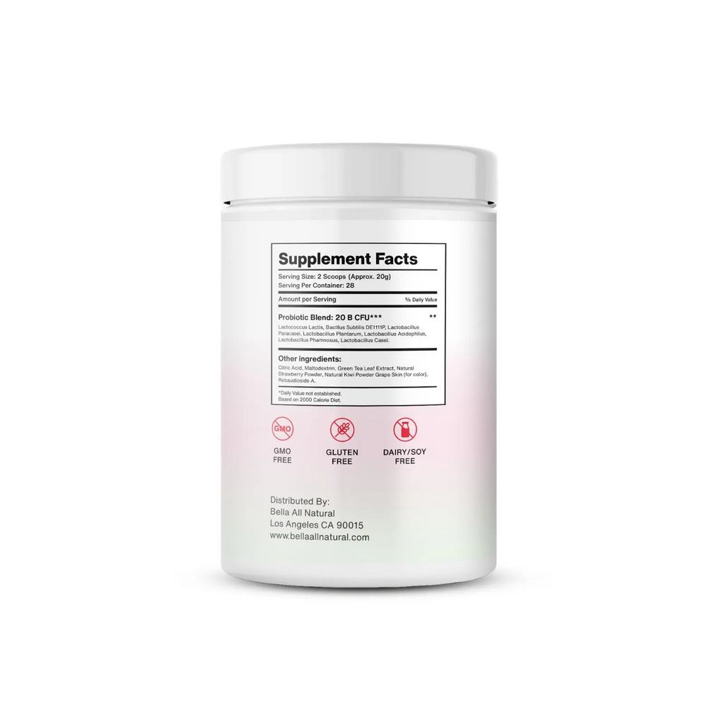 Bella All Natural Probiotic Drink Mix – Strawberry Kiwi Lemonade | Daily Gut Support