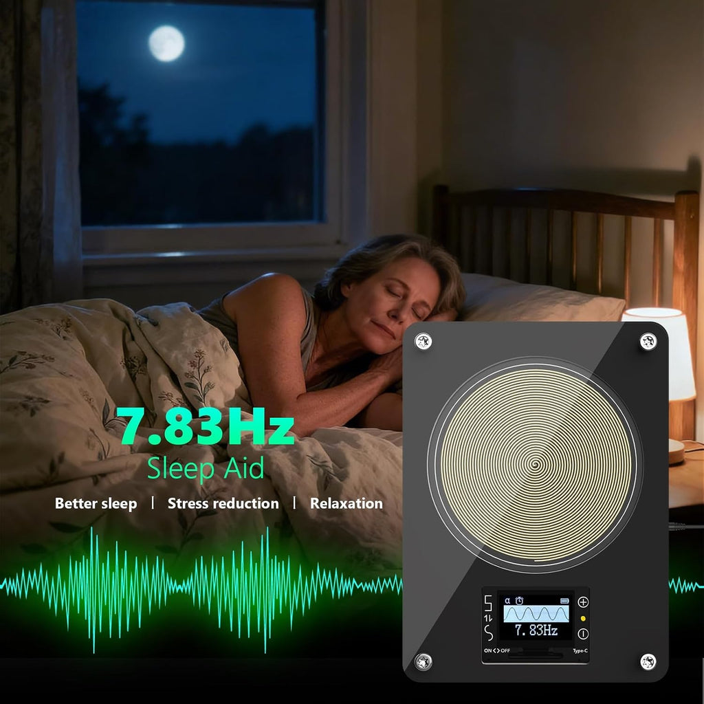 Rechargeable Frequency Generator | Stress Relief & Relaxation Device | Black & White