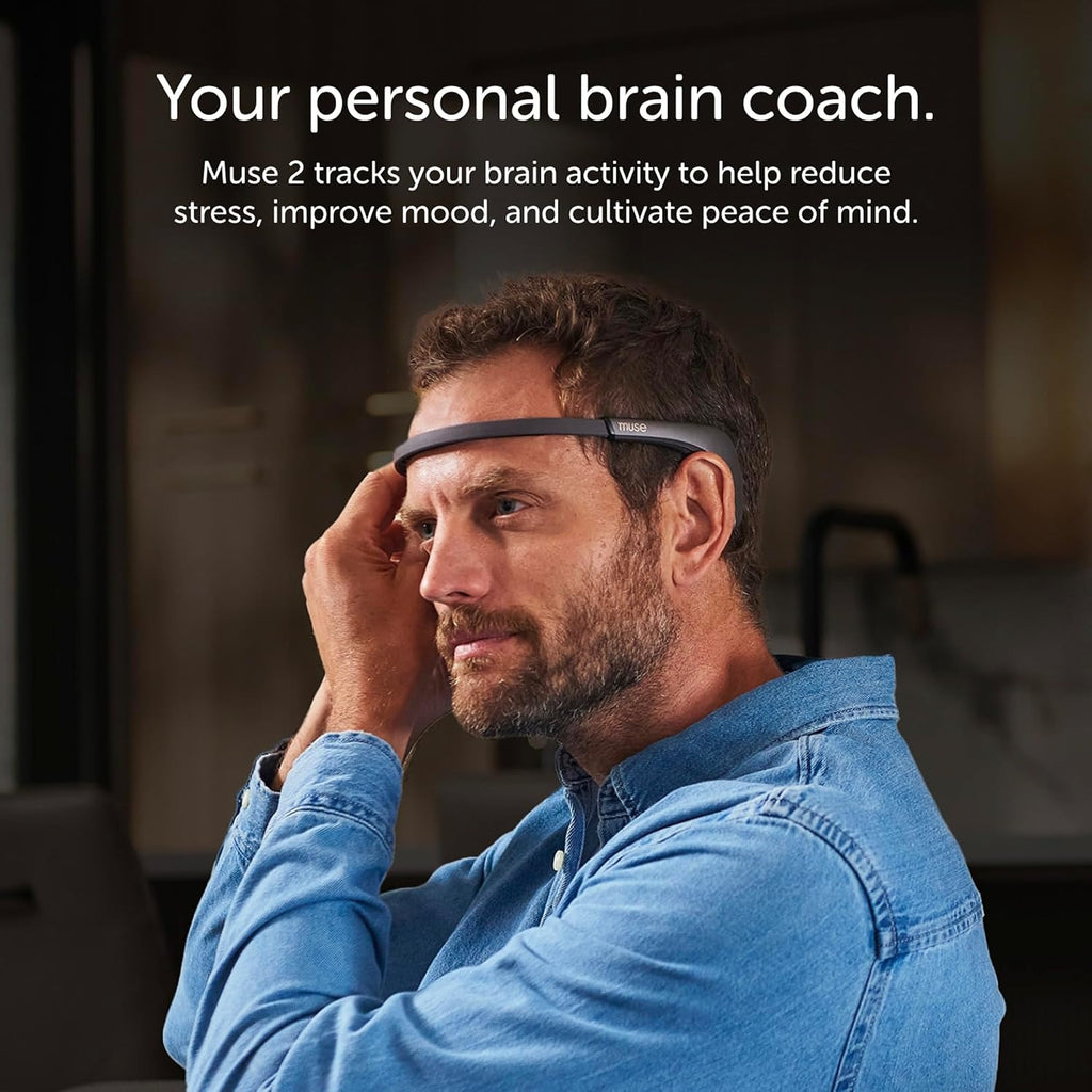 MUSE 2 Brain Sensing Headband | EEG Meditation Tracker & Neurofeedback Device | Real-Time Biofeedback for Mindfulness