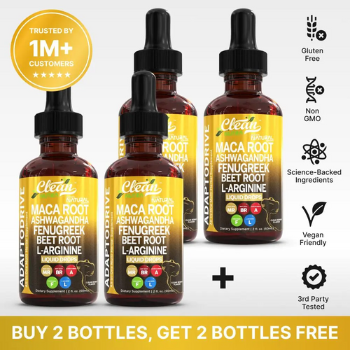 Clean Nutra Organic Maca Root Drops – Ashwagandha, Fenugreek & L-Arginine | Liquid Multivitamin for Women & Men