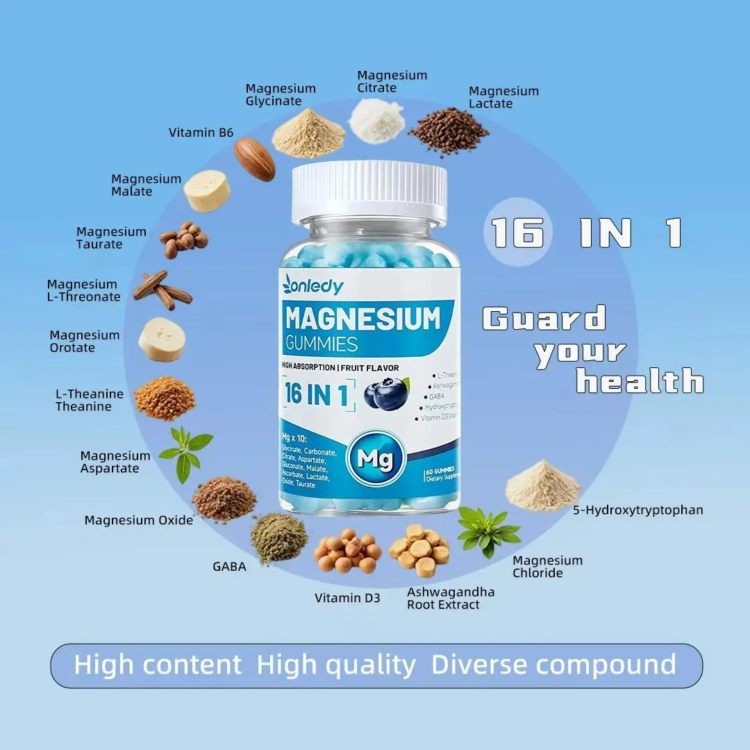 Onledy 16-in-1 Magnesium Complex Gummies – Sleep, Stress Relief & Energy