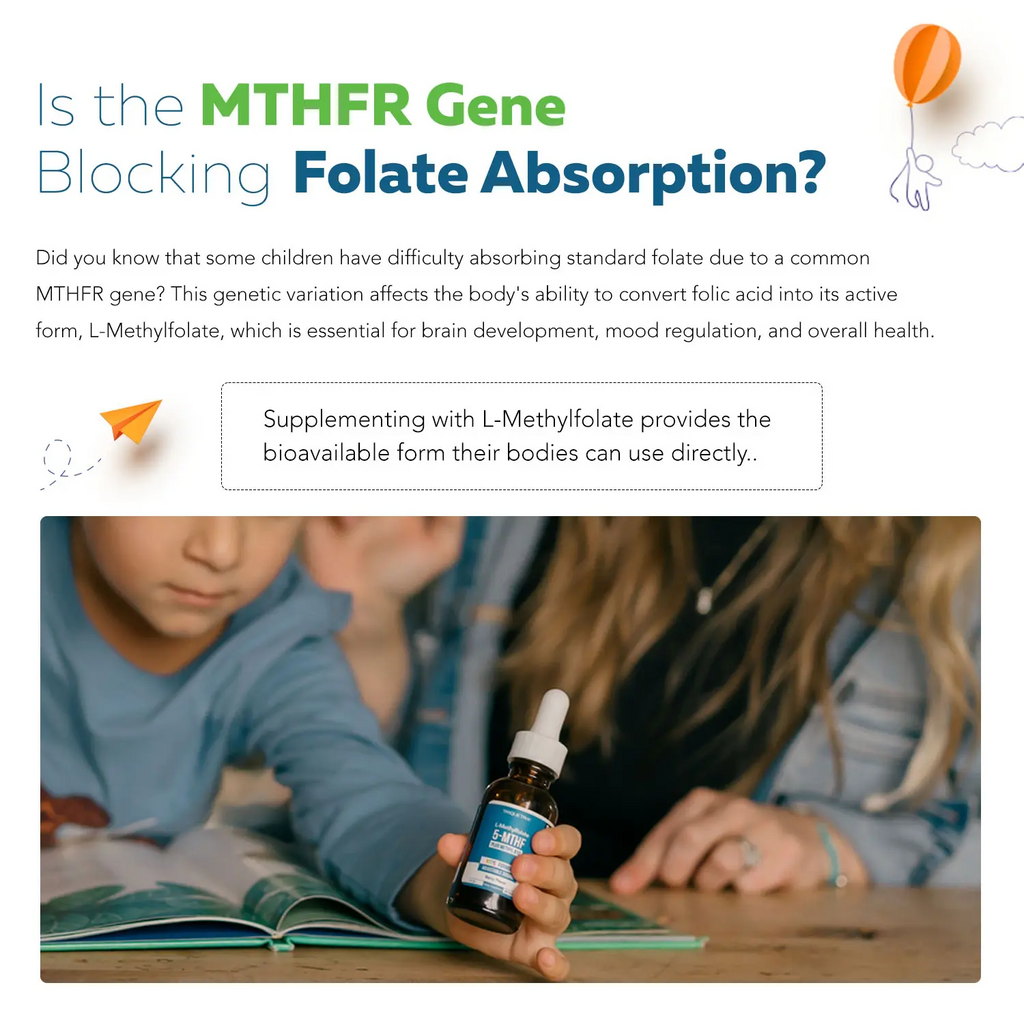 Triquetra Organic Kids Methylfolate + Methyl B12 | Berry Flavor Liquid Drops | Mood, Behavior & Cognition Support