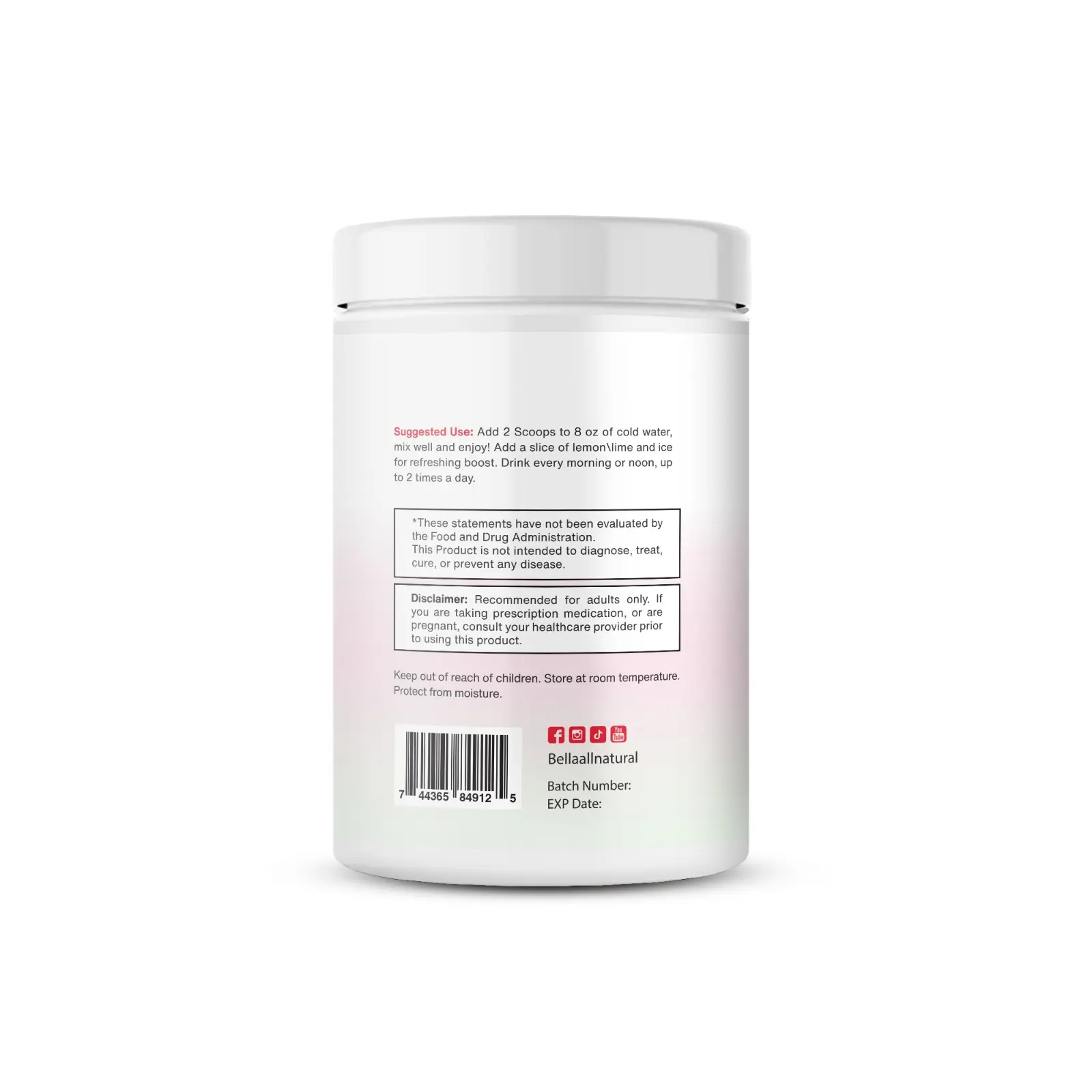 Bella All Natural Probiotic Drink Mix – Strawberry Kiwi Lemonade | Daily Gut Support