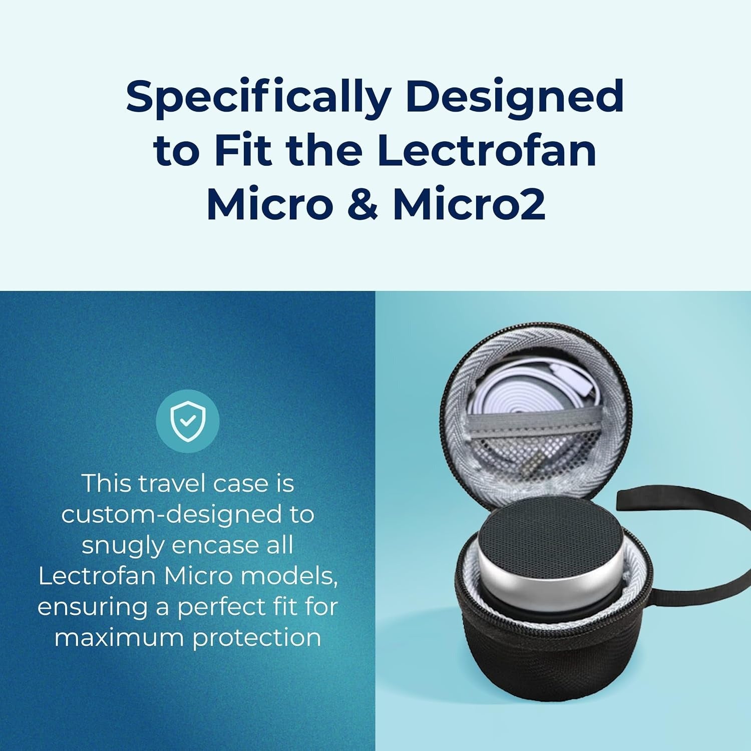 LectroFan Micro2 Portable Sound Machine | White Noise, Fan Sounds & Sleep Aid | Travel-Friendly | Black