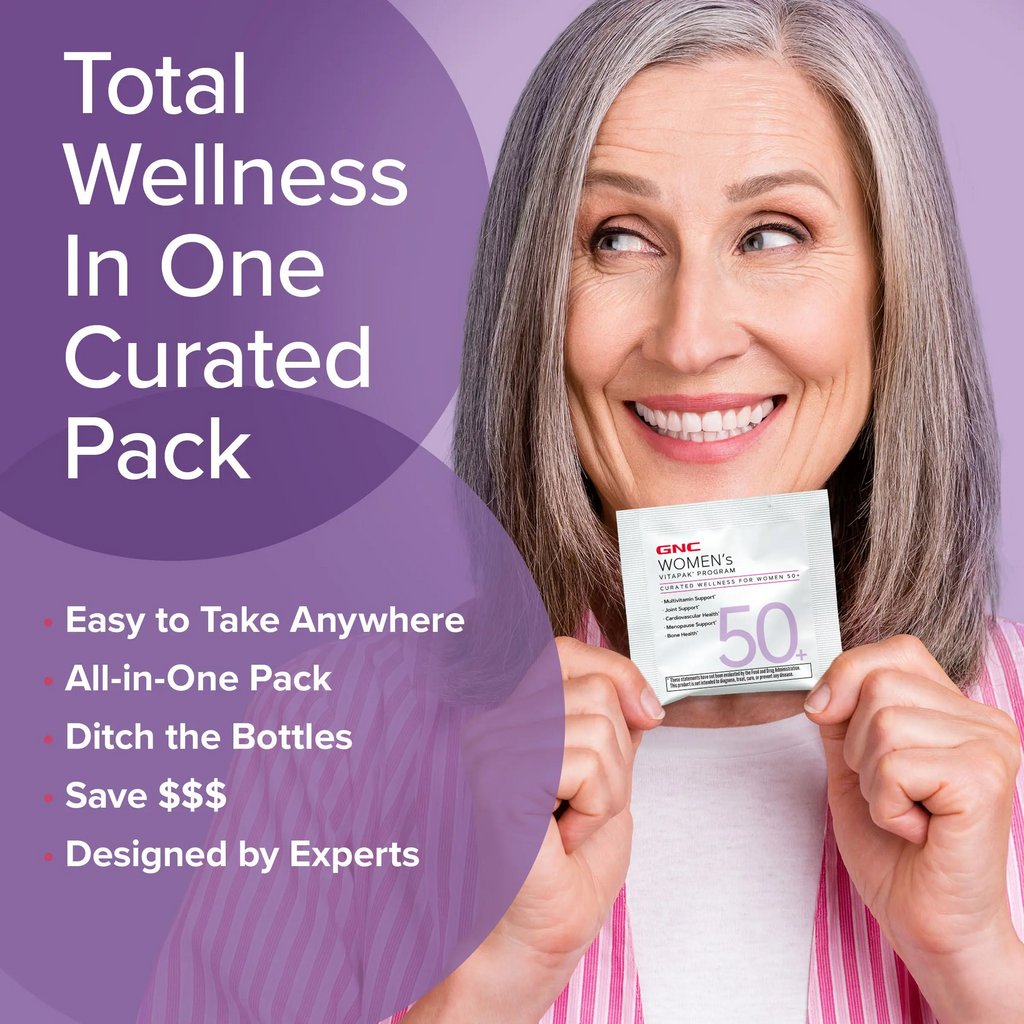 GNC Women's 50+ Vitapak – 5-in-1 Multivitamin for Hormones, Brain, Bone & Metabolism