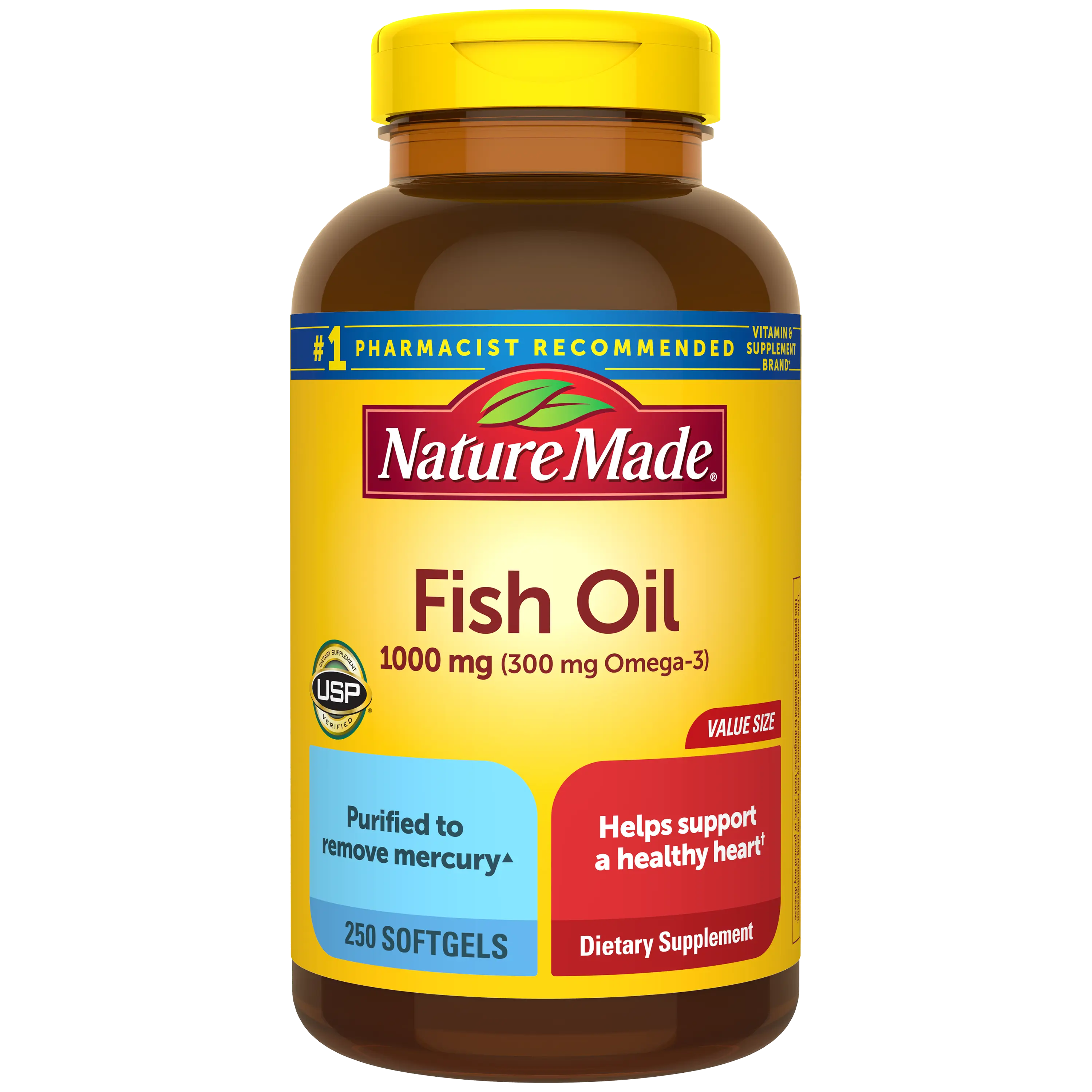 Fish Oil 1000mg Softgels – Omega-3 Heart & Brain Support