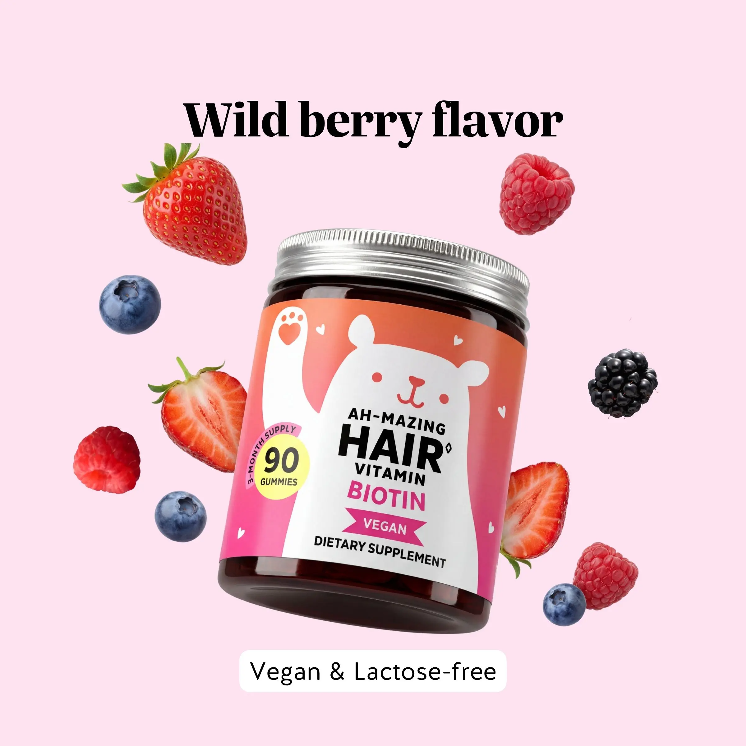 Bears with Benefits Biotin Gummies – 5000mcg | Hair, Skin & Nails | 30 Count