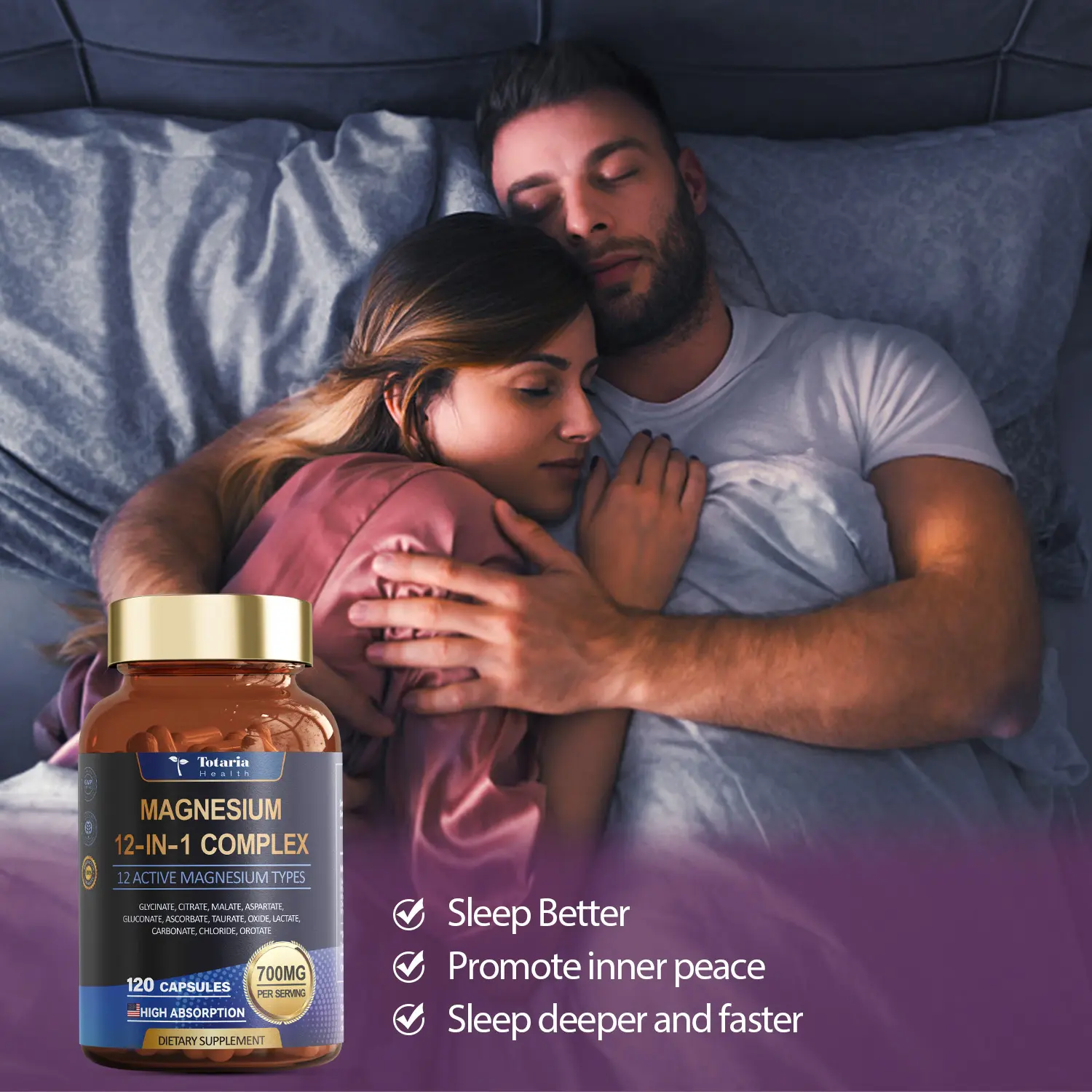 Totaria Magnesium 12-in-1 Complex 700mg – Muscle, Heart, Nerve & Bone Support