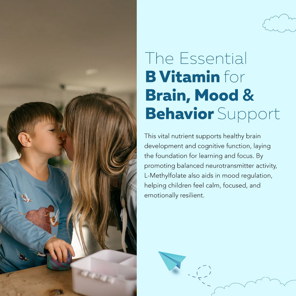 Triquetra Organic Kids Methylfolate + Methyl B12 | Berry Flavor Liquid Drops | Mood, Behavior & Cognition Support
