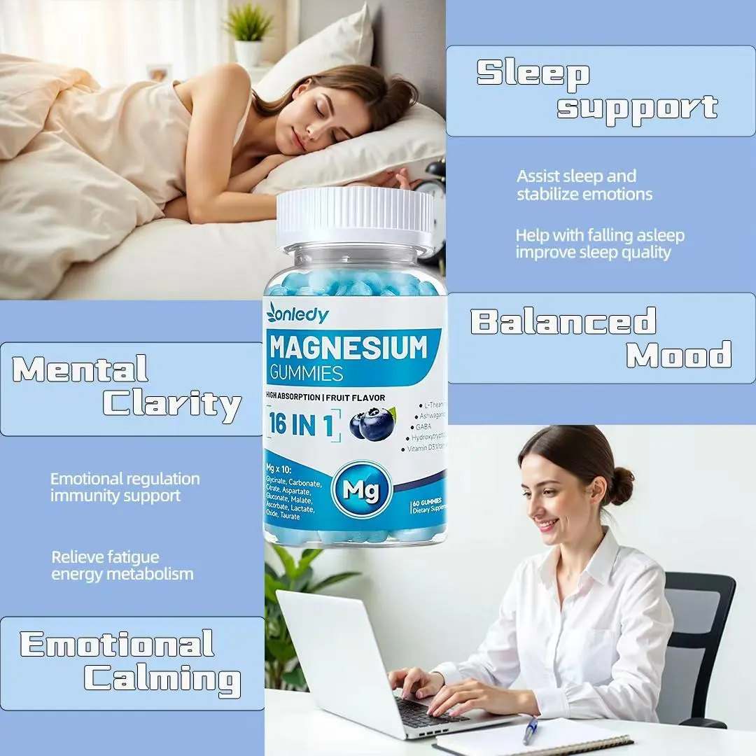 Onledy 16-in-1 Magnesium Complex Gummies – Sleep, Stress Relief & Energy