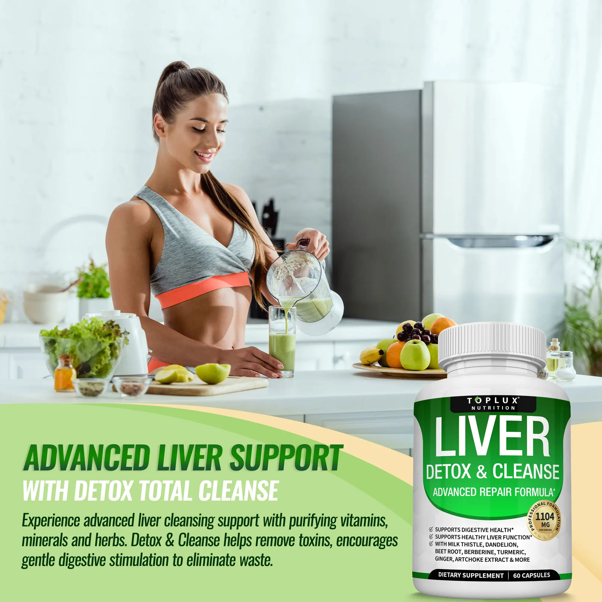 Toplux Liver Cleanse Detox & Repair Supplement | Supports Liver Health, Digestion & Overall Wellness