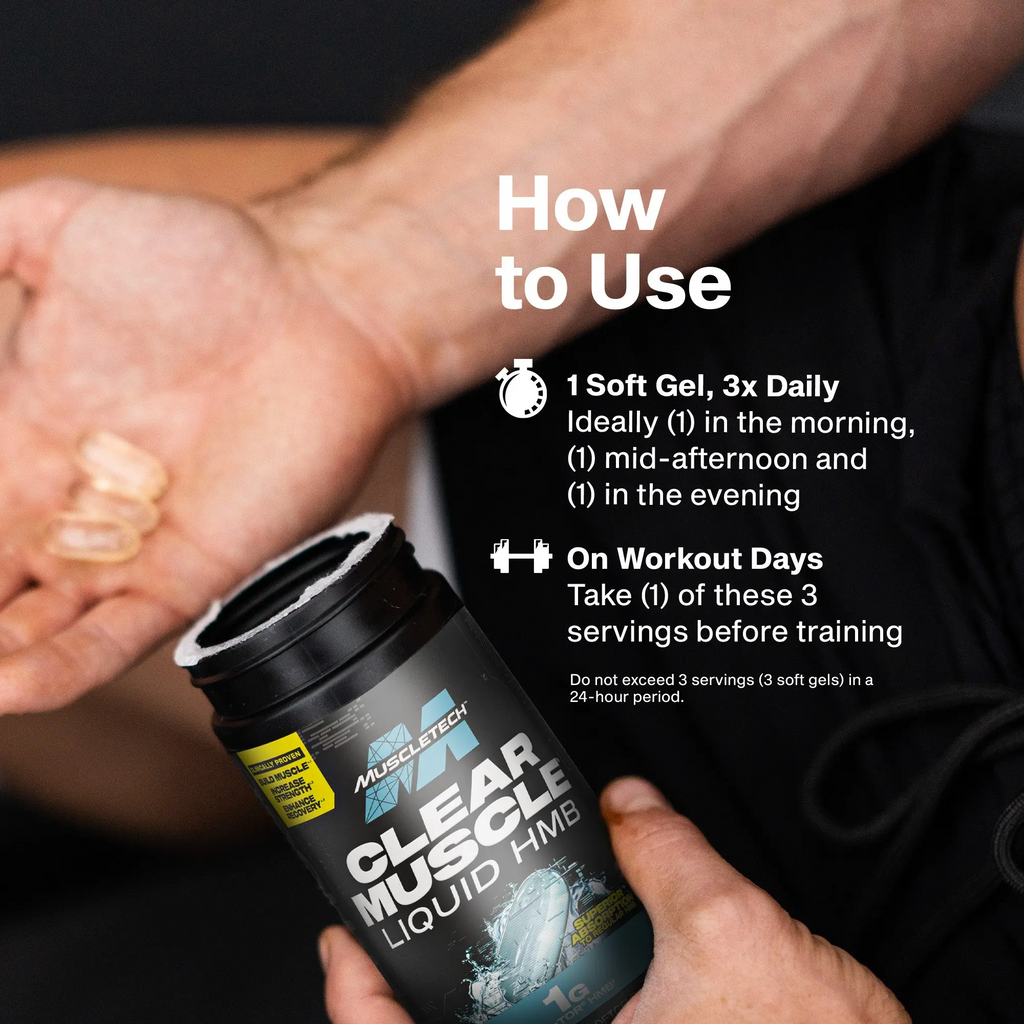 MuscleTech Clear Muscle Liquid HMB 1000mg – Lean Muscle & Recovery Softgels