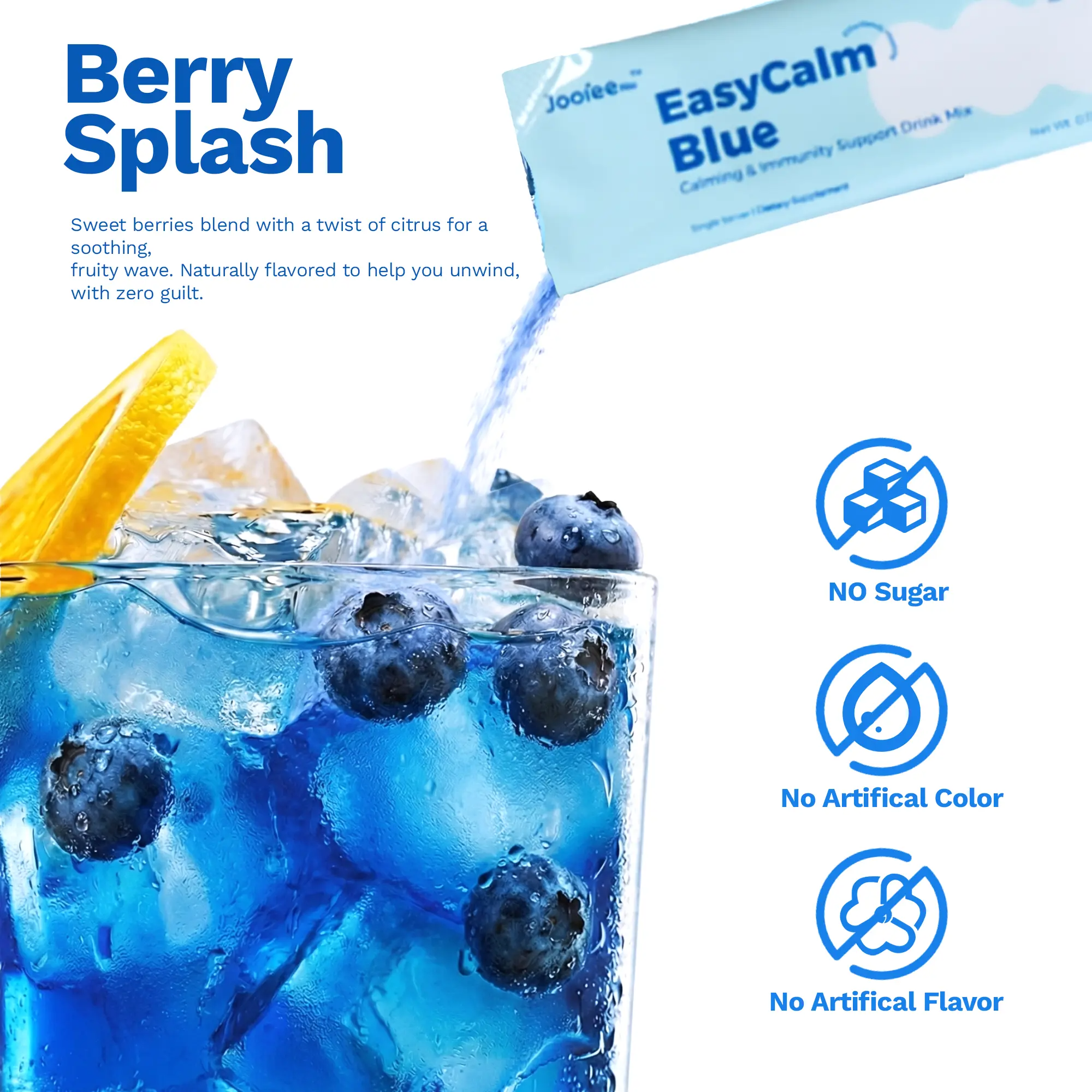 Jooiee Nu EasyCalm Blue Detox | Blue Spirulina, KSM-66 Ashwagandha & Magnesium | Gut Balance & Bloat Relief | 20 Servings
