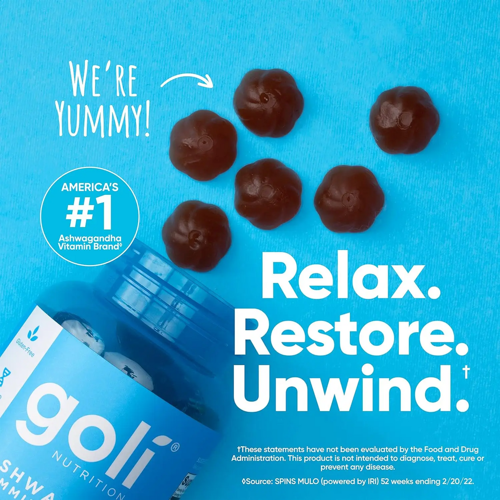 Goli Ashwagandha & Vitamin D Gummies – KSM-66, Mixed Berry | Vegan & Non-GMO
