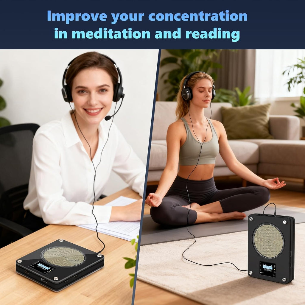Rechargeable Frequency Generator | Stress Relief & Relaxation Device | Black & White