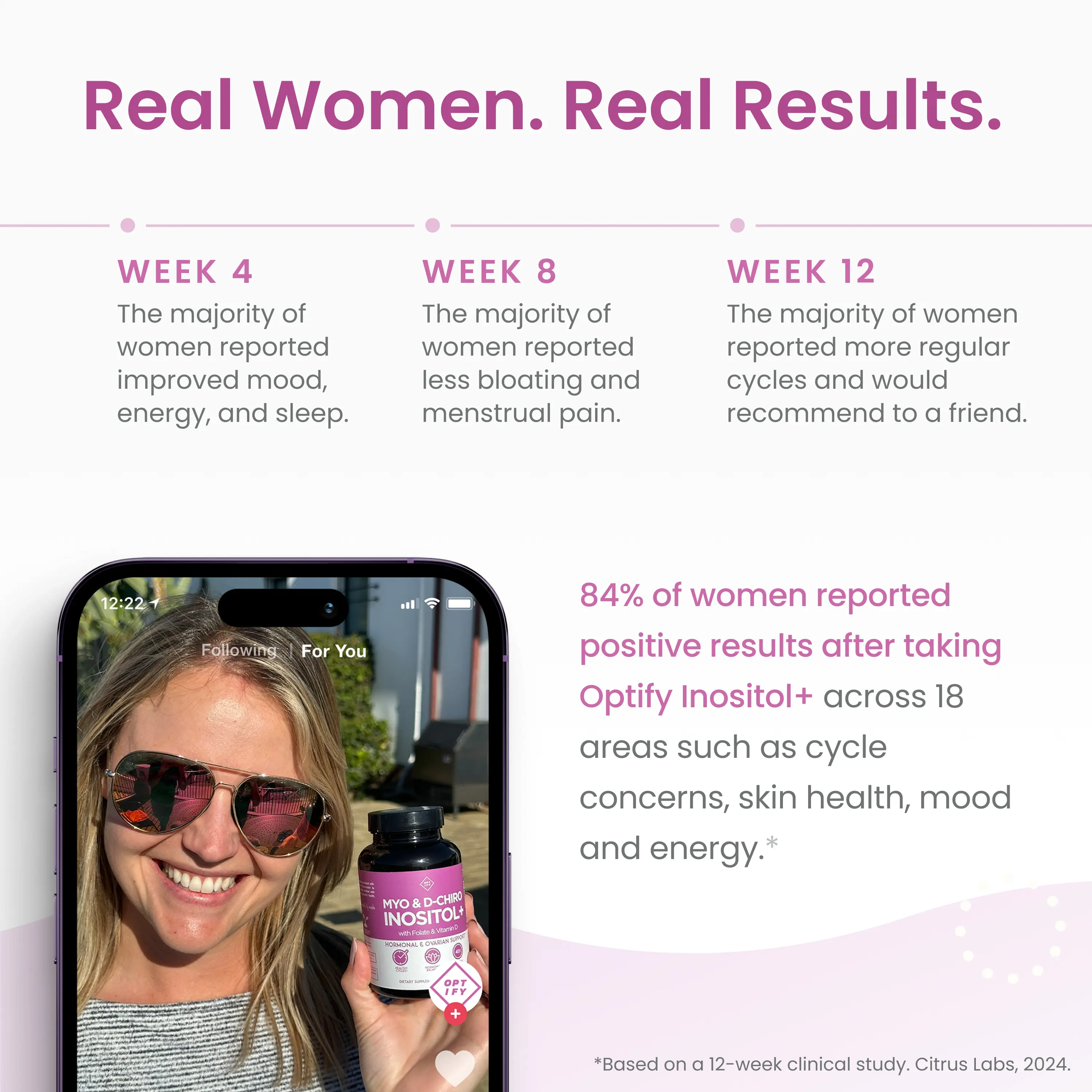 Optify Myo+DCI Inositol Capsules – 40:1 Ratio, 120 Caps with Folate & Vitamin D