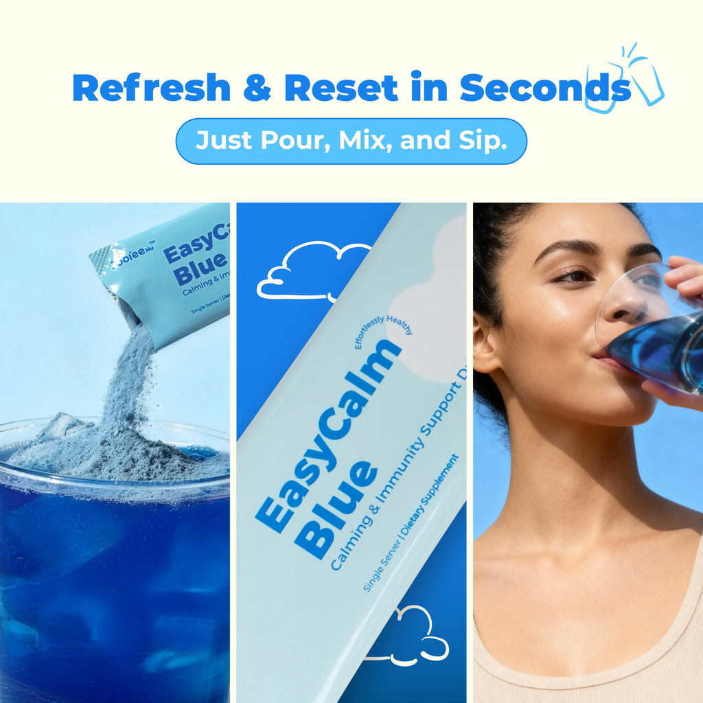 Jooiee Nu EasyCalm Blue Detox | Blue Spirulina, KSM-66 Ashwagandha & Magnesium | Gut Balance & Bloat Relief | 20 Servings