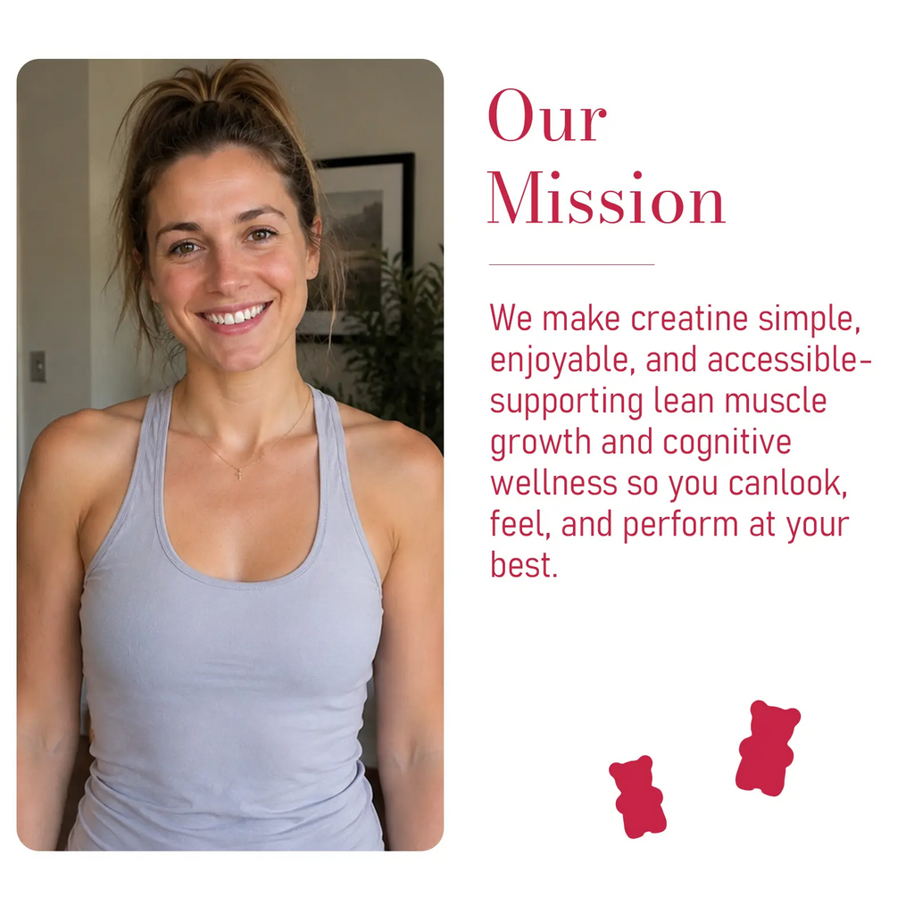 Women's Creatine Monohydrate Gummies – Vegan, Zinc-Infused | Muscle, Energy & Hair Skin Nails