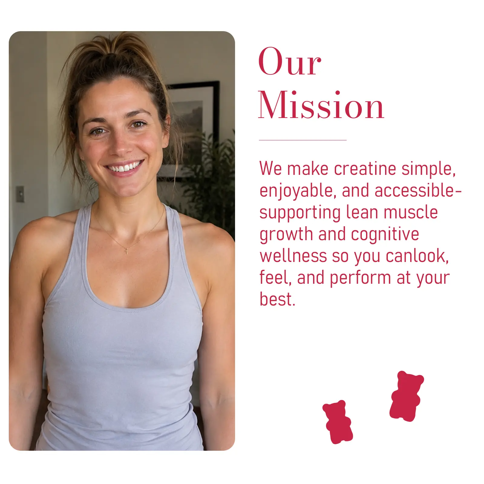 Women's Creatine Monohydrate Gummies – Vegan, Zinc-Infused | Muscle, Energy & Hair Skin Nails