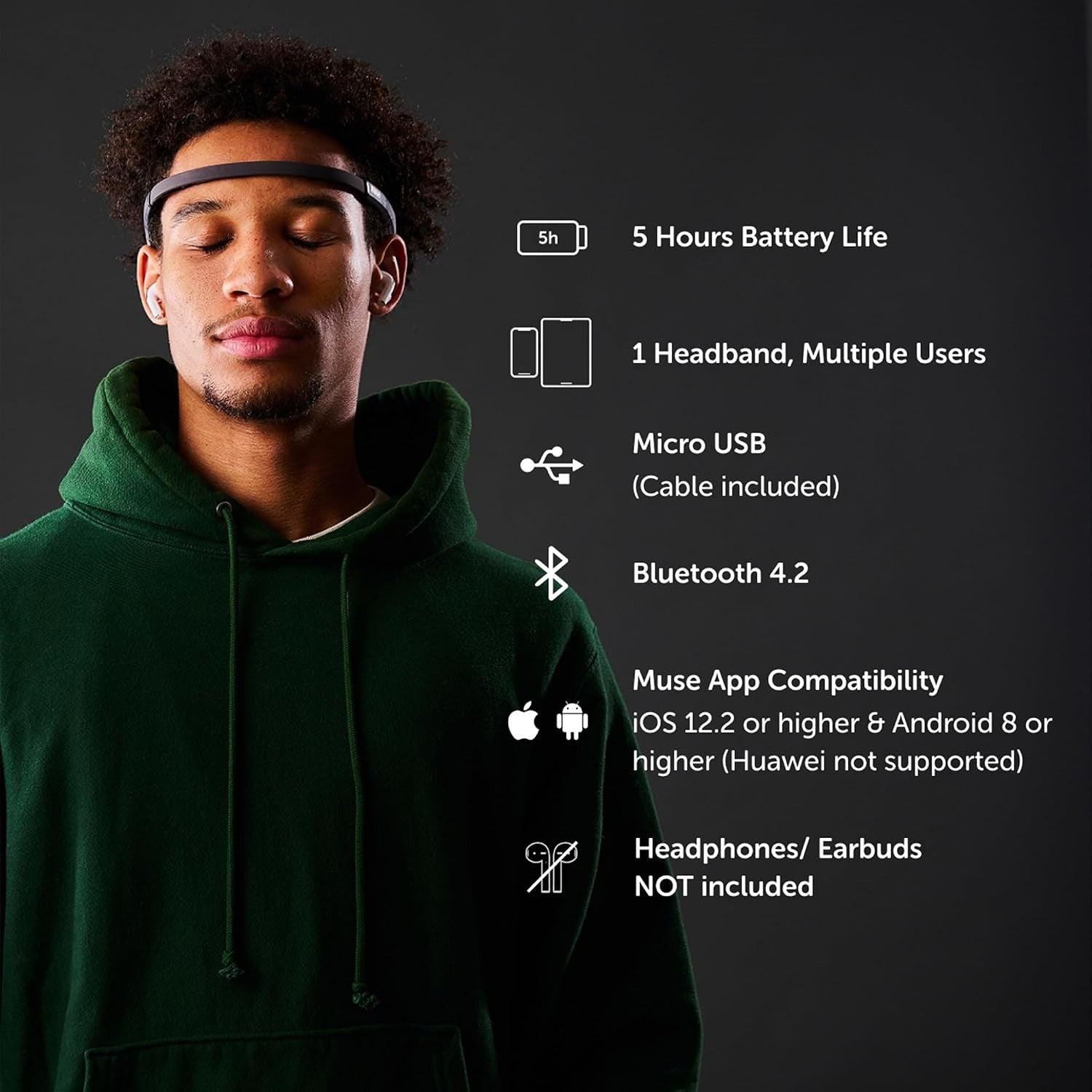 MUSE 2 Brain Sensing Headband | EEG Meditation Tracker & Neurofeedback Device | Real-Time Biofeedback for Mindfulness